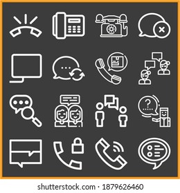 Collection Of 16 Talks Lineal Icons Included Conversation, Telephone, Speech, Speech Bubble, Dialog