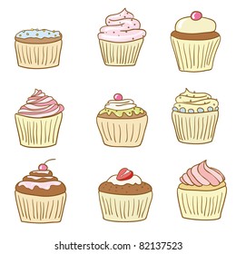 collection of 9 cupcakes in jpg