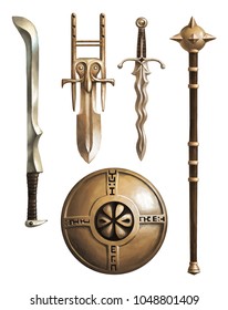 Collection Of Ancient Weapons. Fantasy. Set