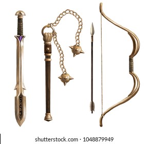 Collection Of Ancient Weapons. Fantasy. Set