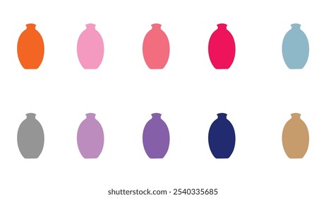 A collection of Colourful Vases, minimalistic boho design. Rustic pottery craft. - Powered by Shutterstock