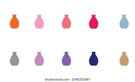 A collection of Colourful Vases, minimalistic boho design. Rustic pottery craft. - Powered by Shutterstock