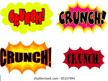 A Collection Of Comic Book Cartoon Sound Effects Isolated On White.