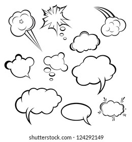 Collection Comic Style Speech Bubbles Stock Illustration 124292149 