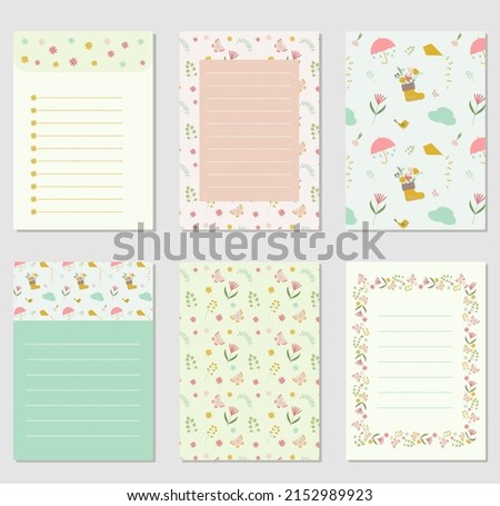 Collection of cute note paper, to do list illustrations