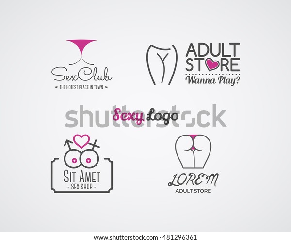 Collection Of Cute Sex Shop Logo And Badge Design Templates Sexy