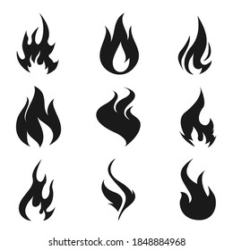 Fire Flames Set Vector Icons Stock Vector (Royalty Free) 713035447 ...