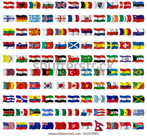 世界中の国旗のコレクション のイラスト素材