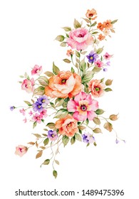 Collection Floral Card Design Materials Stock Illustration 1489475396