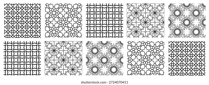 Collection of geometric pattern designs for creative projects and backgrounds