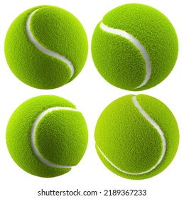 Collection Green Tennis Balls Isolated On Stock Illustration 2189367233 ...