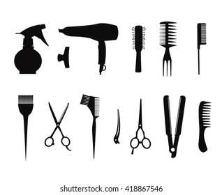 Collection of hairdressing icons isolated on white.  - Powered by Shutterstock