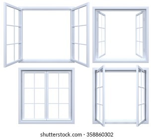 Collection of isolated window frames