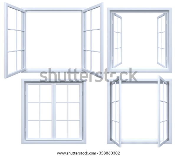 Collection of isolated window\
frames