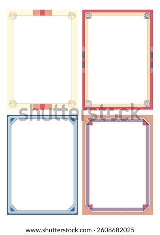 Collection of Korean traditional pattern border illustrations