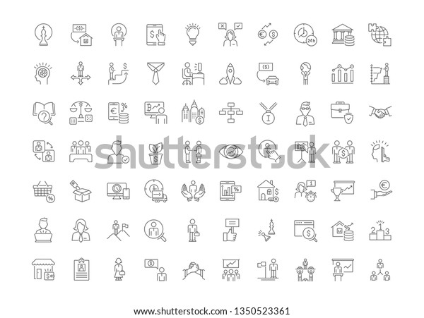 Collection of line gray icons of business\
management. Set of simple concepts for creative projects and apps.\
Info graphics elements and\
pictograms.
