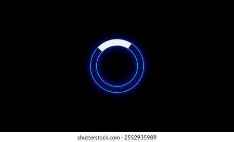 Collection of modern glowing preloaders and progress loading bars. Empty glowing techno backdrop.	