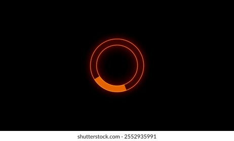 Collection of modern glowing preloaders and progress loading bars. Empty glowing techno backdrop.	
