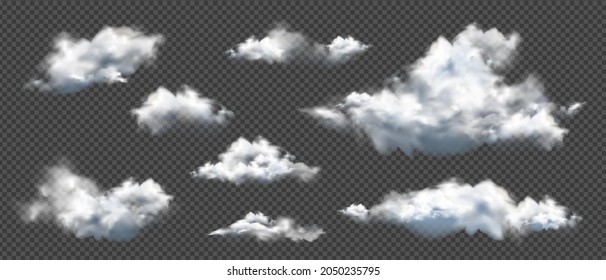 collection realistic different clouds Illustration . Jpg
