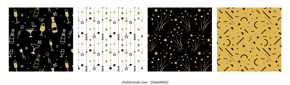 Collection of seamless pattern designs for celebrations , birthday and graduation party. - Powered by Shutterstock