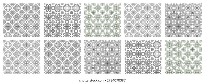 Collection of sophisticated ornamental patterns for creative projects and design needs