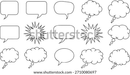 Collection of speech bubbles and thought clouds, perfect for adding dialogue and commentary to your creative projects