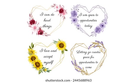 A collection of uplifting affirmations for desktop wallpapers, posters, social media, vision boards, and postcards. Inspire positivity with these empowering messages - Powered by Shutterstock