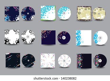Collection of vector cd cover design.  Raster version