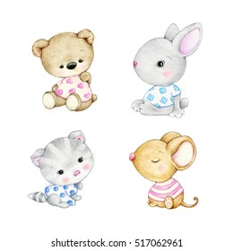 Collections baby animals   bear  bunny  kitten  mouse