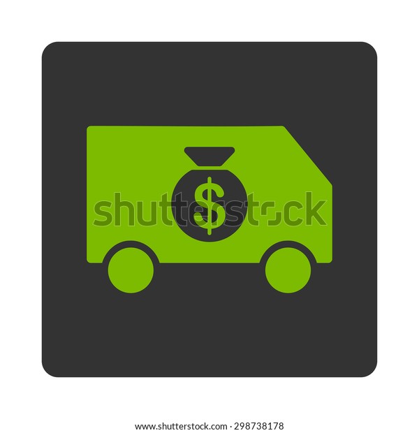 Collector Car icon from Commerce Buttons\
OverColor Set. Glyph style is eco green and gray colors, flat\
square rounded button, white\
background.