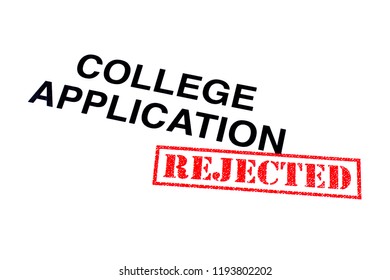 College Application Heading Stamped With A Red REJECTED Rubber Stamp. 