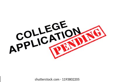 College Application Heading Stamped With A Red PENDING Rubber Stamp. 