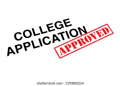 College Application Heading Stamped With A Red APPROVED Rubber Stamp. 