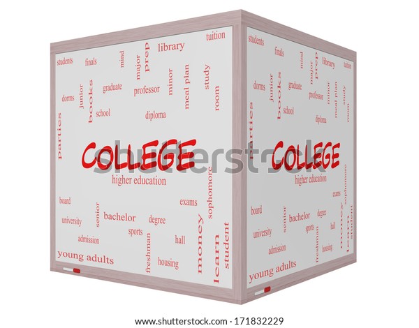 College Word Cloud Concept On 3d Stock Illustration 171832229