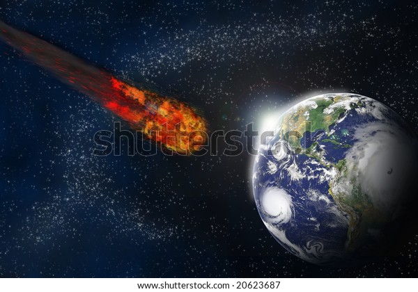 Collision Asteroid Earth Stock Illustration 20623687