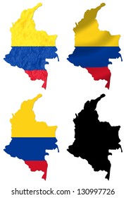 Colombia Flag Over Map Collage