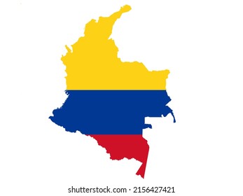 Colombia Map Outline Flag Colombia Flag Stock Illustration 2156427421 ...