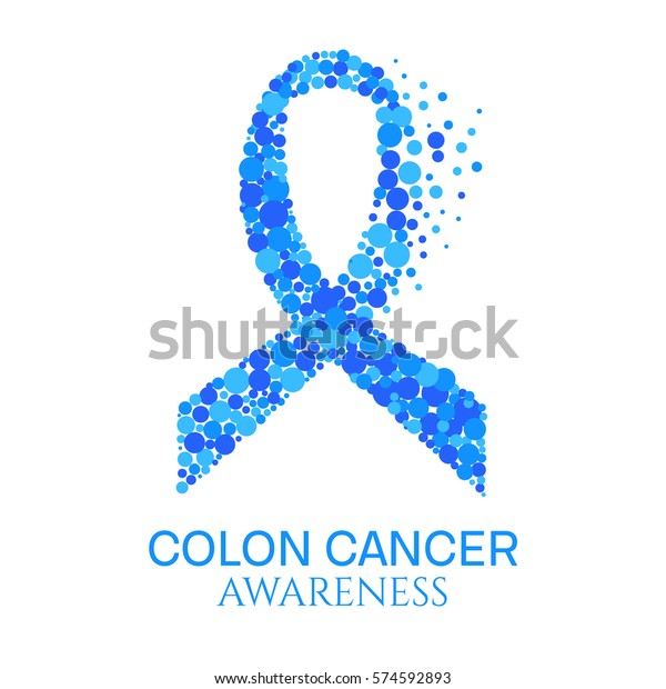 結腸がんに関するポスター 白い背景に青いリボン 医療のコンセプト のイラスト素材