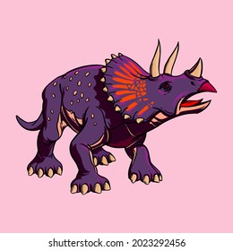 Color Cartoon Drawing Hadrosaurus Dinosaur Printing Stock Illustration ...