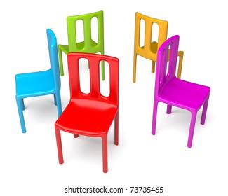 Set Different Chairs Flat Cartoon Style Stock Vector (Royalty Free ...