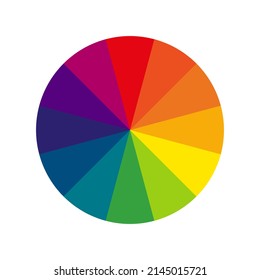 Color Circle. Palette Of Various Colors. Primary Color Gradient. Isolated Raster Illustration On White Background.