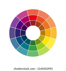 Color Circle. Palette Of Various Colors. Primary Color Gradient. Isolated Raster Illustration On White Background.