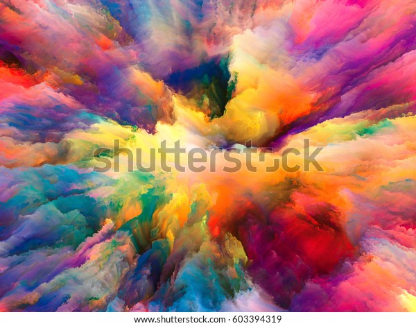Color Explosion series. Abstract design made of fractal paint and rich texture on the subject of imagination, creativity and art