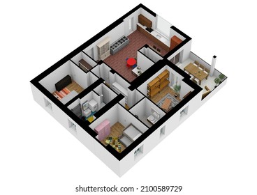 Color Floor Plan For Marketing. 3d Floor Plan. Interior Design. Home Space. Floorplans.