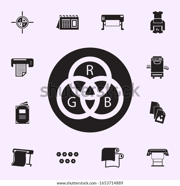 Rgb Symbol Fur Farbgamut Symbole Der Druckerei Stockillustration