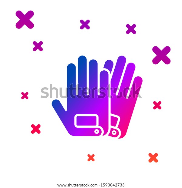 Color Gloves\
icon isolated on white background. Extreme sport. Sport equipment.\
Gradient random dynamic shapes.\
