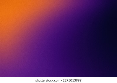Color gradient background  dark purple orange black grainy texture abstract design  copy space