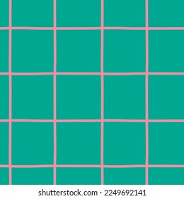 Color grid, seamless repeating pattern. contrasting colors. For paper or fabric. Ideal for backgrounds. Colors pink, yellow, green, turquoise, mint