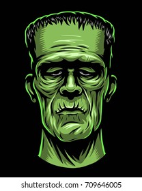 Frankenstein Vector Green Skin Rage Face Stock Vector (Royalty Free ...