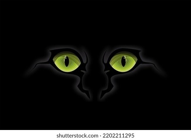 Color Illustration, Panther Eyes In The Dark